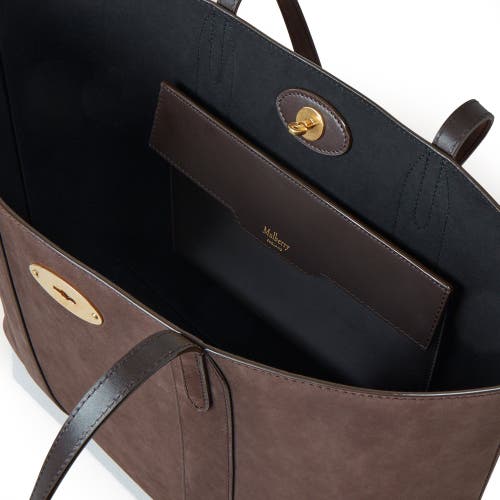 Shop Mulberry Bayswater Nubuck Tote In Ebony