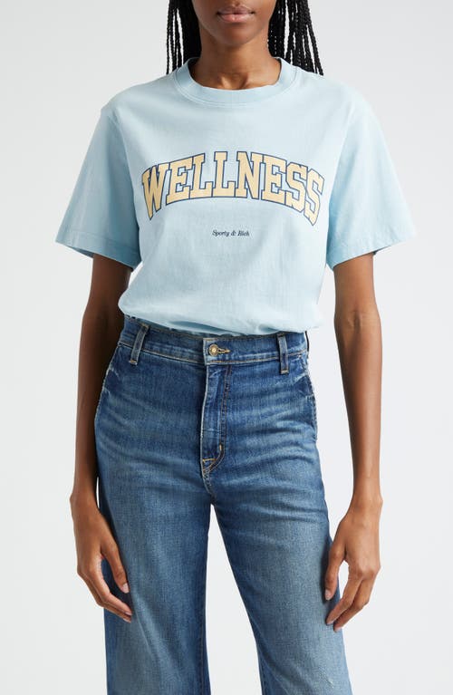 Shop Sporty And Rich Sporty & Rich Wellness Ivy Cotton Graphic T-shirt In China Blue