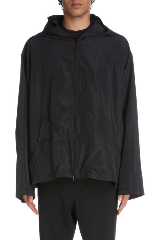 Balenciaga Logo Oversize Raincoat Black at Nordstrom,