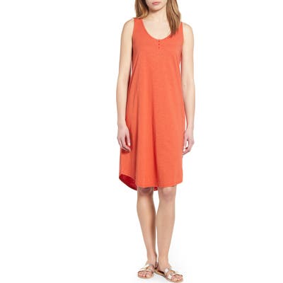 Caslon Shirttail Hem Tank Dress, Red