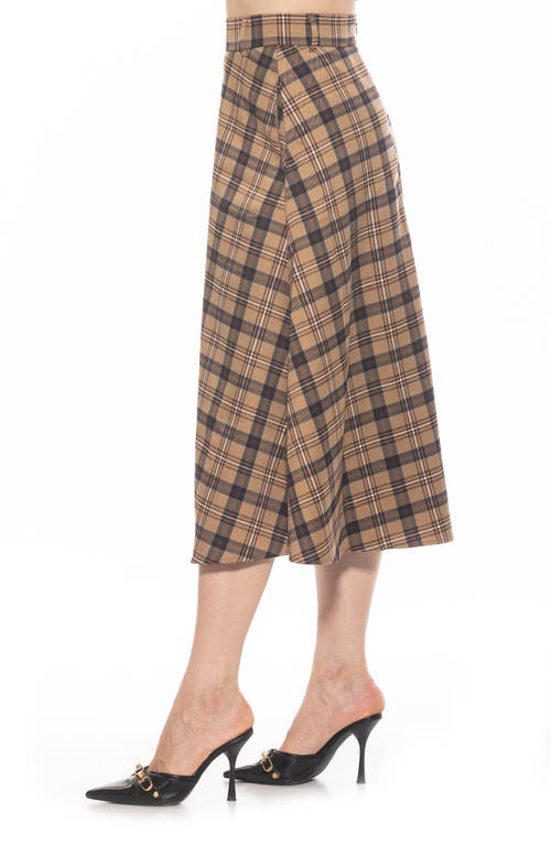 Alexia Admor Leonie Plaid A-line Skirt In Yellow Plaid