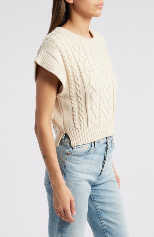 Shop Cleobella Gigi Short Sleeve Organic Cotton Sweater In Cream