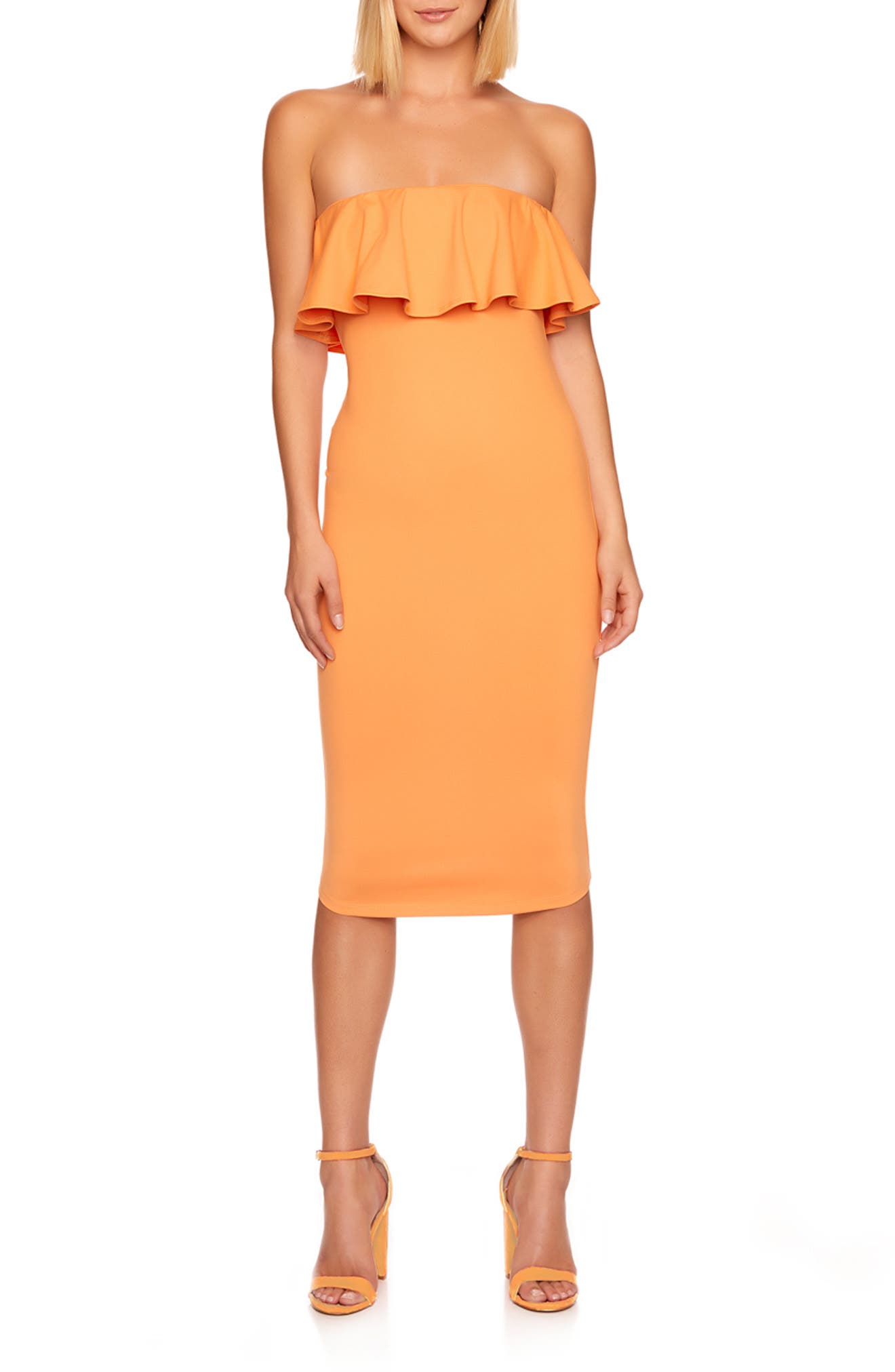 Orange cocktail dress Clearance