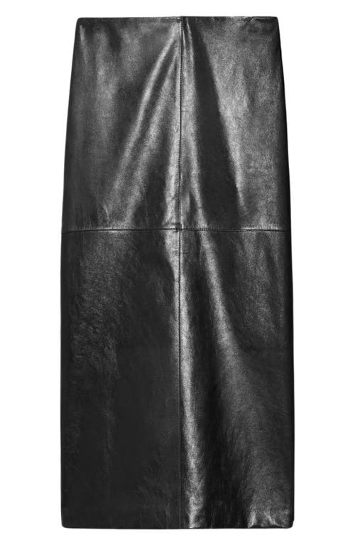 Shop Sportmax Leather Pencil Skirt In Black