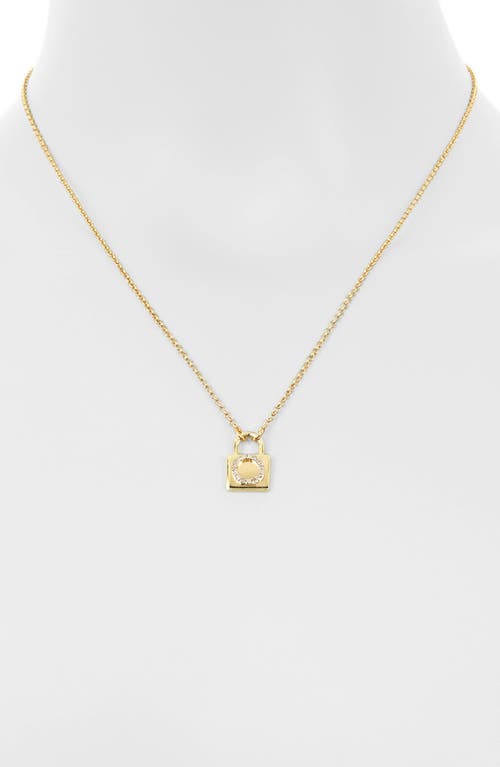 Meshmerise Diamond Padlock Initial Pendant Necklace In Yellow-q