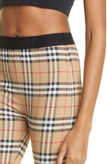 Burberry Check technical jersey leggings in black - Burberry