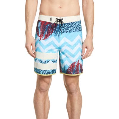 Hurley Phantom Block Party Shipwreck Print Board Shorts, Blue