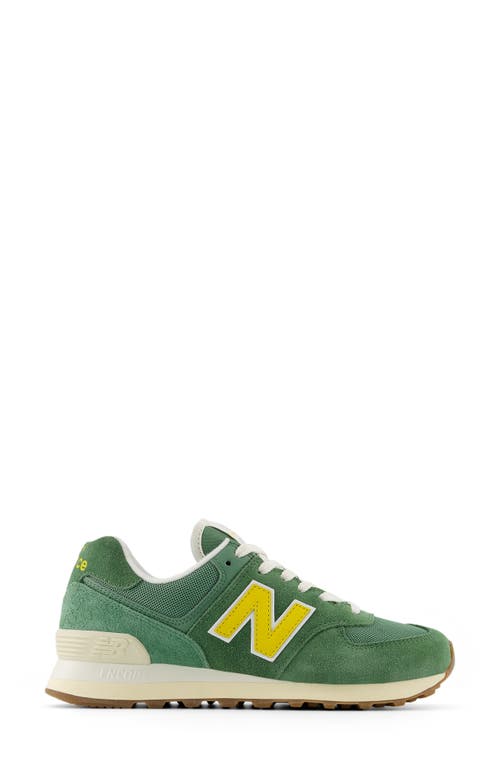 Shop New Balance 574 Sneaker In Mallard Green/ginger Lemon