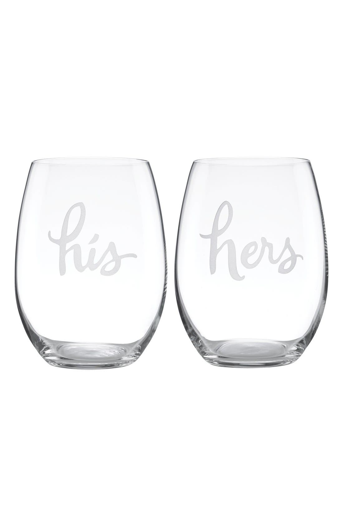 kate spade new york his & hers set of 2 stemless wine glasses Nordstrom