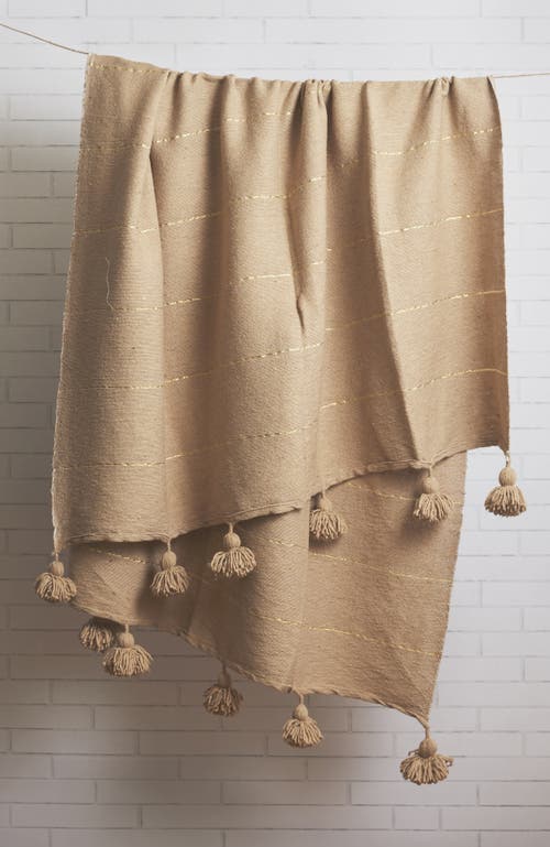 Verve Culture Moroccan Cotton Blanket In Camel