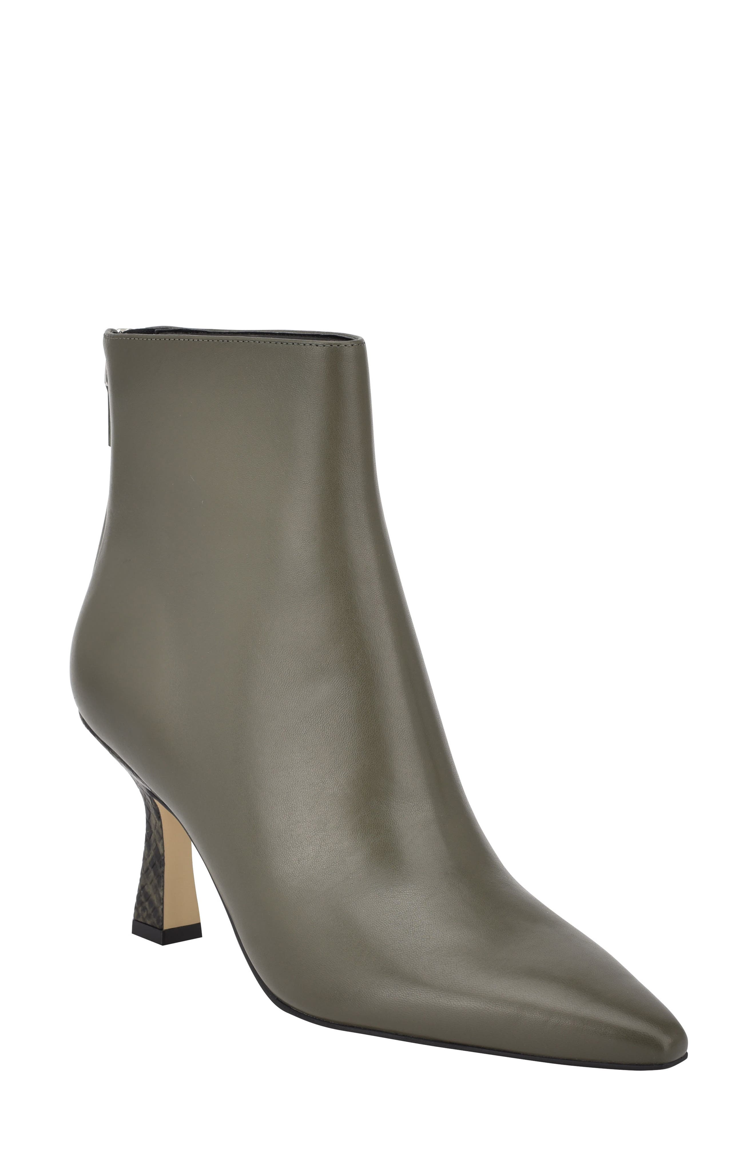 Marc Fisher Ltd Hint Bootie In Olive Leather