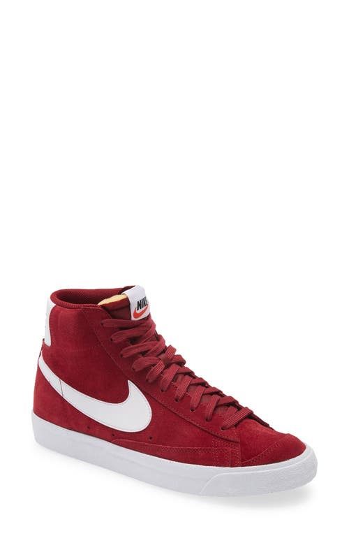 Nike Blazer Mid '77 Suede Sneaker In Team Red/white/black