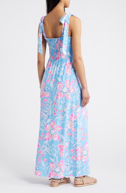 Lilly Pulitzer ® Kailua Floral Smocked Tie Shoulder Maxi Sundress In Multi Bahamian Rhapsody