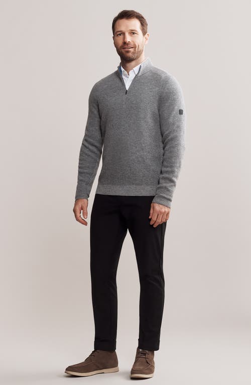 Shop Rhone Walden Wool & Cashmere Waffle Knit Quarter Zip Sweater In Light Gray Heather