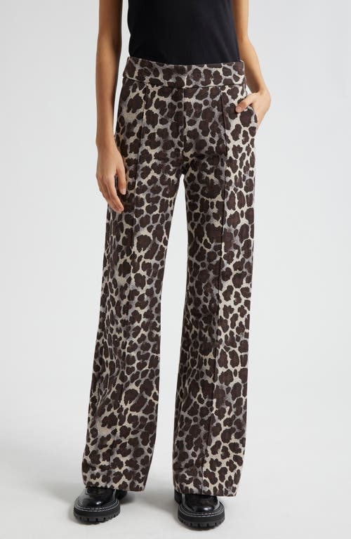 Shop Smythe Leopard Jacquard Pintuck Cotton Blend Pants