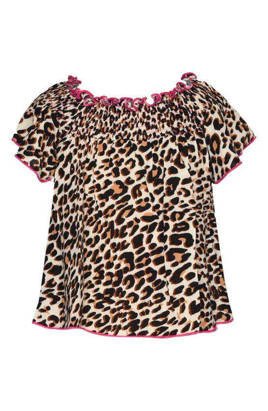 Shop Baby Sara Kids' Butterfly Appliqué Smocked T-shirt In Black Multi