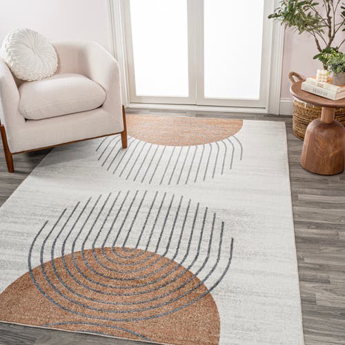 Jonathan Y Kallax Geometric Modern Low-pile Machine-washable Cream/terra 8 Ft. X 10 Ft. Area Rug