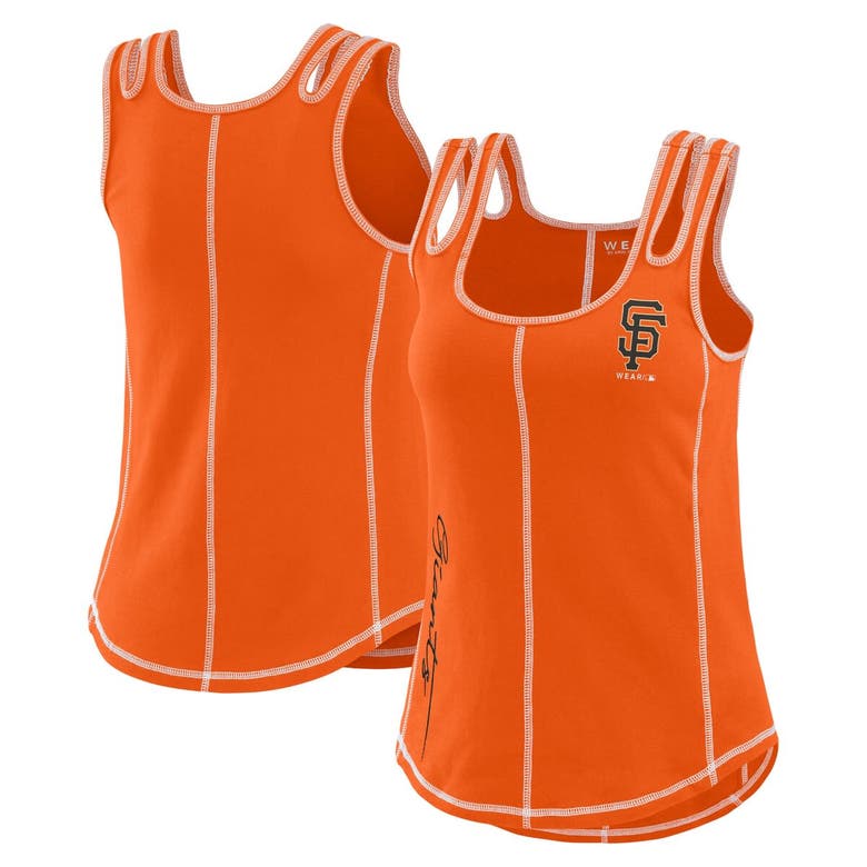 Shop Wear By Erin Andrews Orange San Francisco Giants Contrast Stitch Tank Top