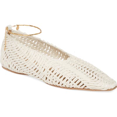 Stella Mccartney Wicker Ballet Flat With Ankle Bracelet