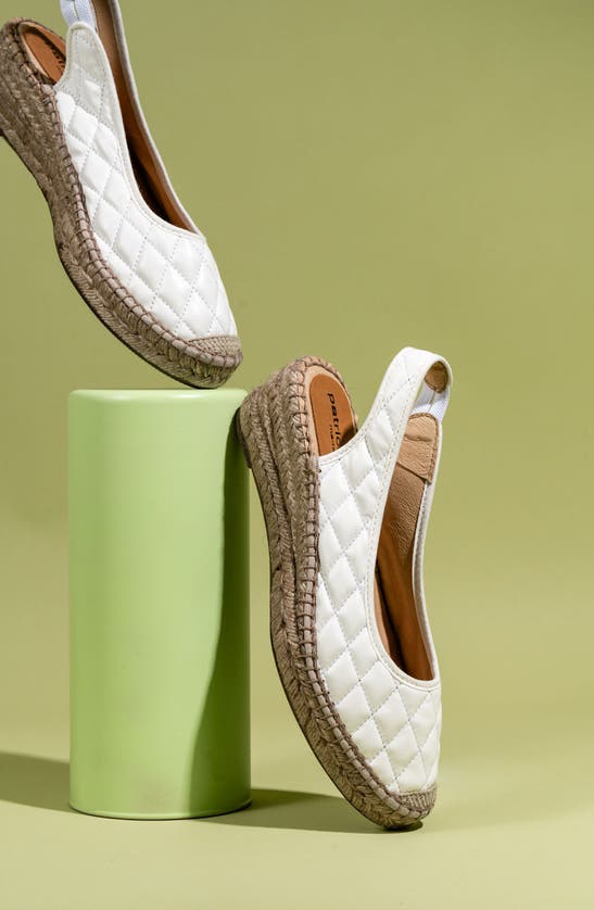 Shop Patricia Green Valencia Slingback Wedge Espadrille In Quilted White