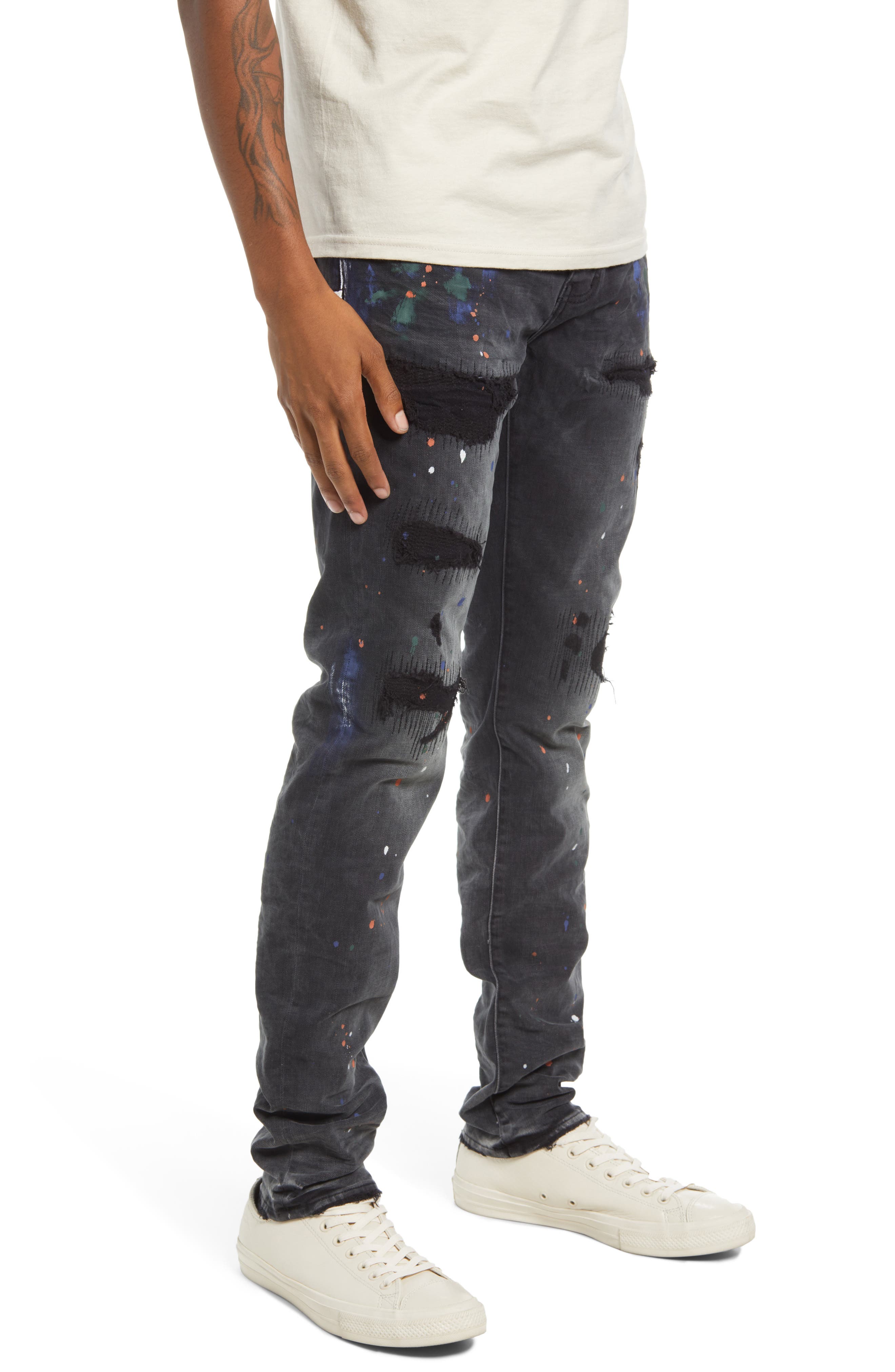 all black purple brand jeans