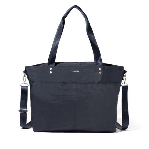 Baggallini Women's Carryall Laptop Tote Crossbody Bag In French Navy