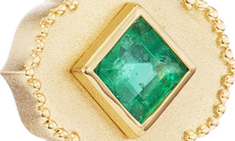 Orly Marcel Lotus Emerald & Diamond Huggie Hoop Earrings In Green