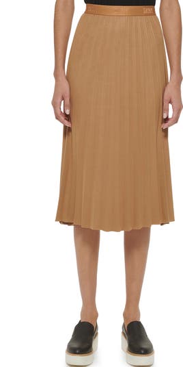 DKNY Faux Suede Pleated Skirt Nordstromrack