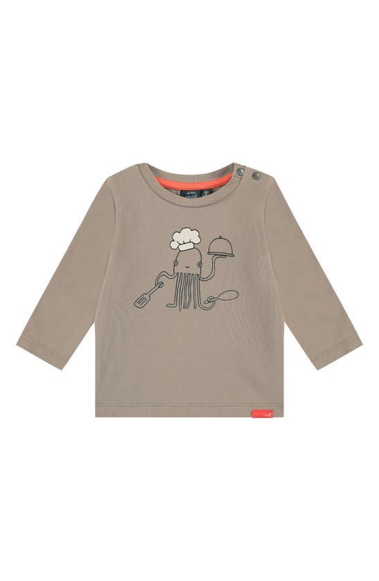 Babyface Babies' Chef Jellyfish Long Sleeve Graphic Tee In Taupe