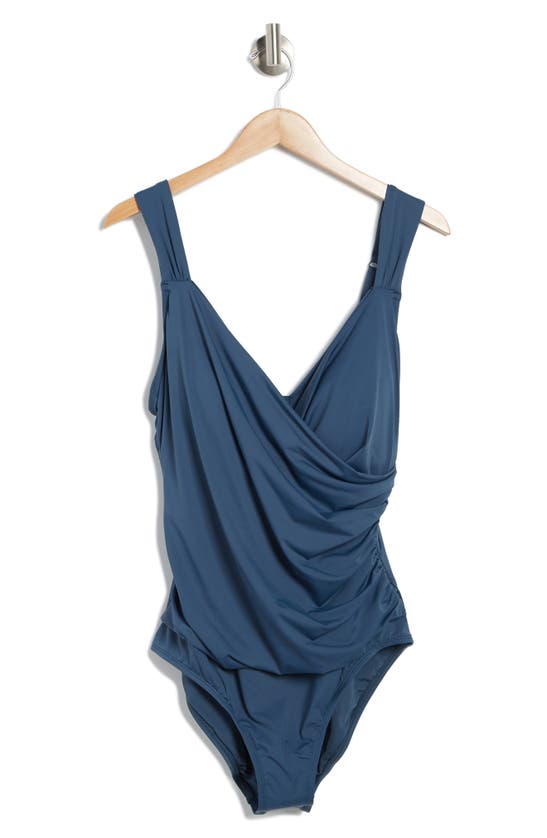 Jantzen Surplice One-piece Swimsuit In Azure