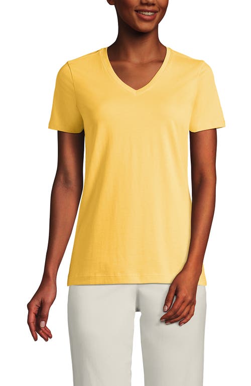 Shop Lands' End Relaxed Supima Cotton V-neck T-shirt In Simply Yellow