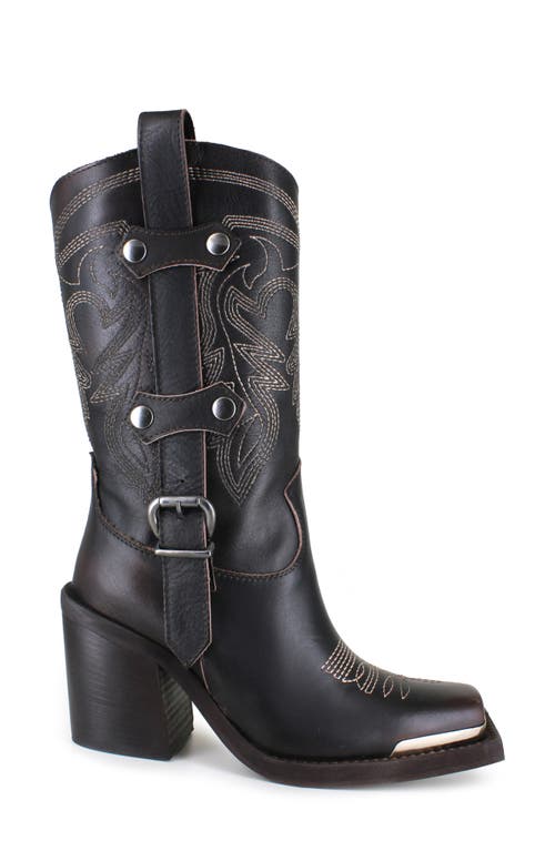 Zigi Amaranta Cowboy Boot In Brown Leather