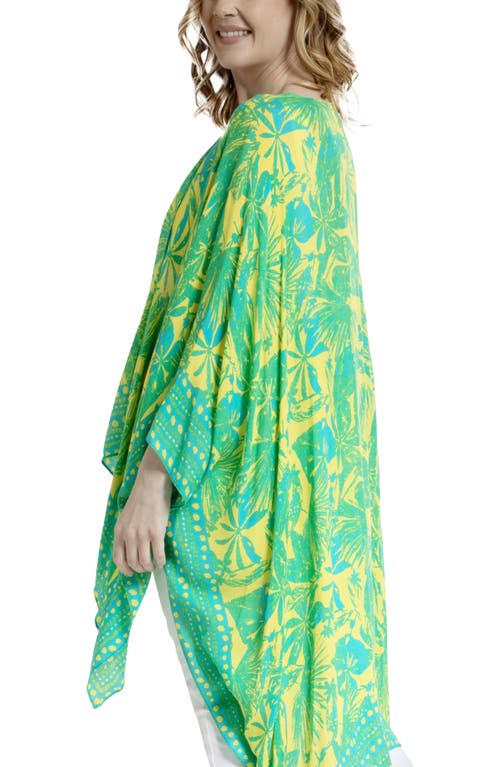 Saachi Tropical Woodblock Short Duster In Blue Combo