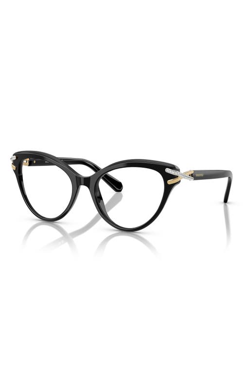 Swarovski 53mm Cat Eye Optical Glasses In Black