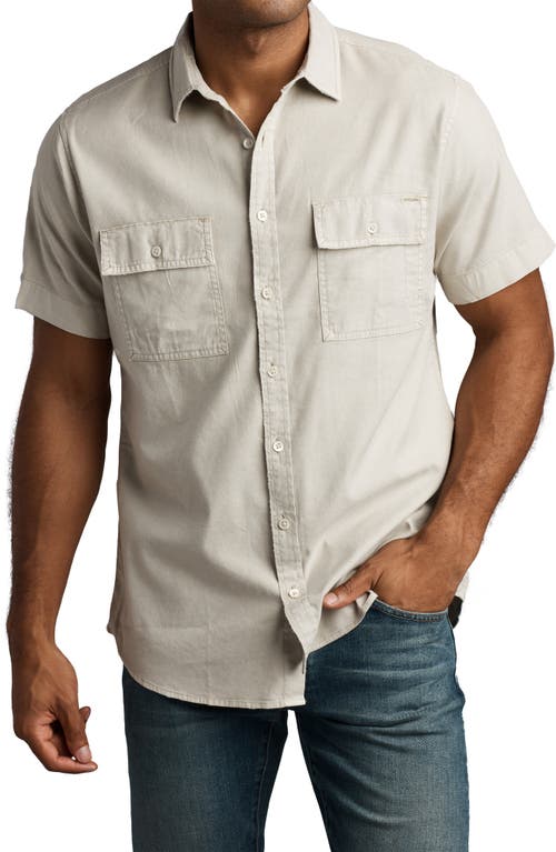 Rowan Warwick Heritage Twill Short Sleeve Button-up Shirt In Bone
