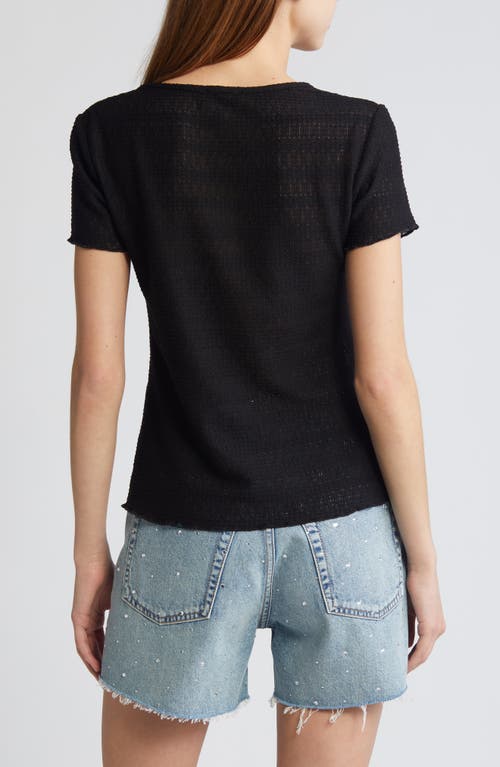 Shop Rag & Bone Julia Textured Scoop Neck T-shirt In Black