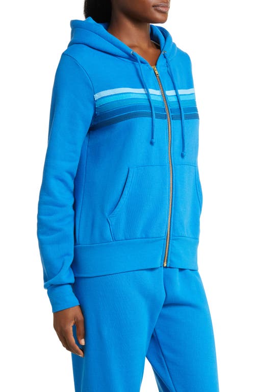 Shop Aviator Nation 5-stripe Zip Hoodie In Blue/blue Stripe