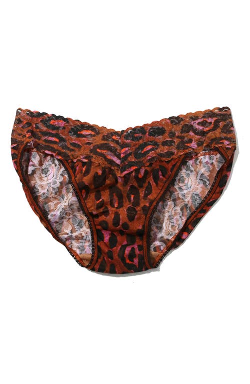 Hanky Panky Printed Signature Lace Low Rise Thong In Throwback Brown