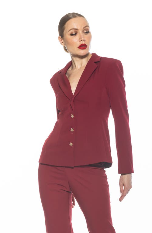 Alexia Admor Gwen Jacket Star Button Blazer In Red