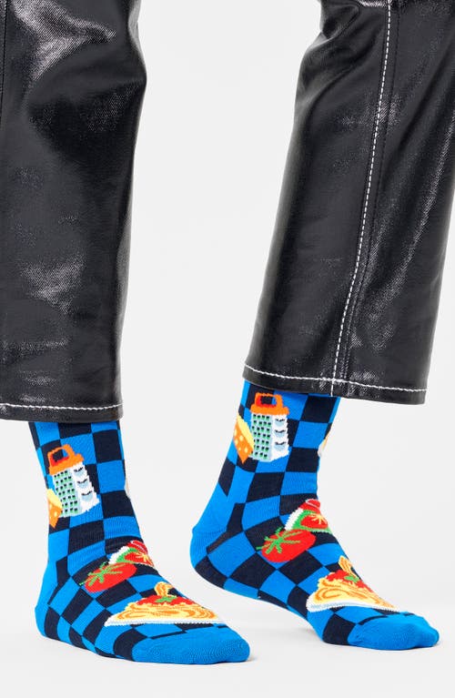 Shop Happy Socks Pasta Dinner Socks In Blue