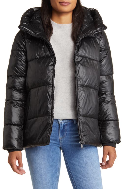 Shop Sam Edelman Hooded Puffer Jacket In Black