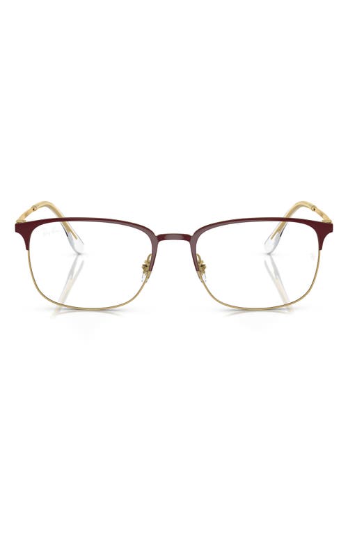Ray-Ban 54mm Rectangular Pillow Optical Glasses in Bordeaux at Nordstrom