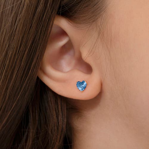 Shop In Season Jewelry 14k Birthstone Cubic Zirconia Heart Earrings In March