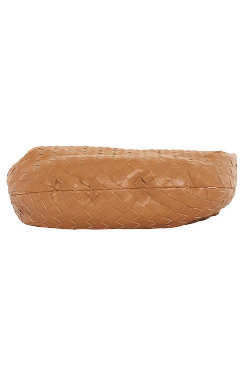 Bottega Veneta Teen Jodie Knitted Shoulder Bag In Caramel Gold