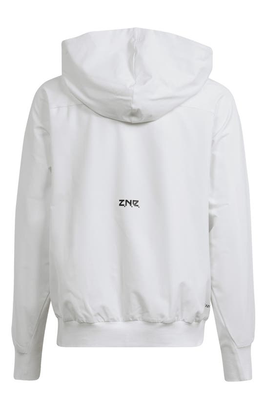 Shop Adidas Originals Kids' Sportswear Z.n.e. Woven Zip Hoodie In White/ Black
