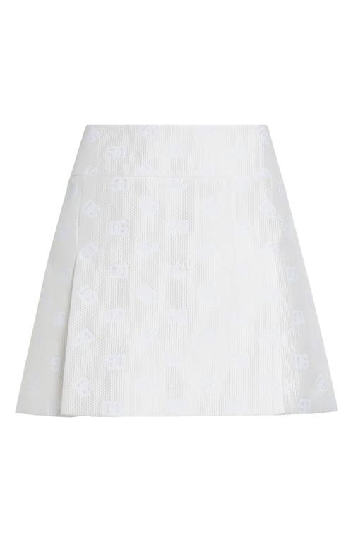 Shop Dolce & Gabbana Dolce&gabbana Monogram Jacquard A-line Miniskirt In White