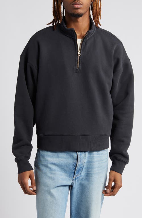 Oversize Quarter Zip Sweatshirt in Black Ink