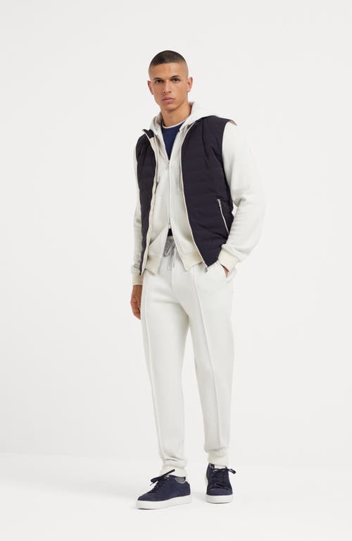 Shop Brunello Cucinelli Double Cloth Trousers In Off-white