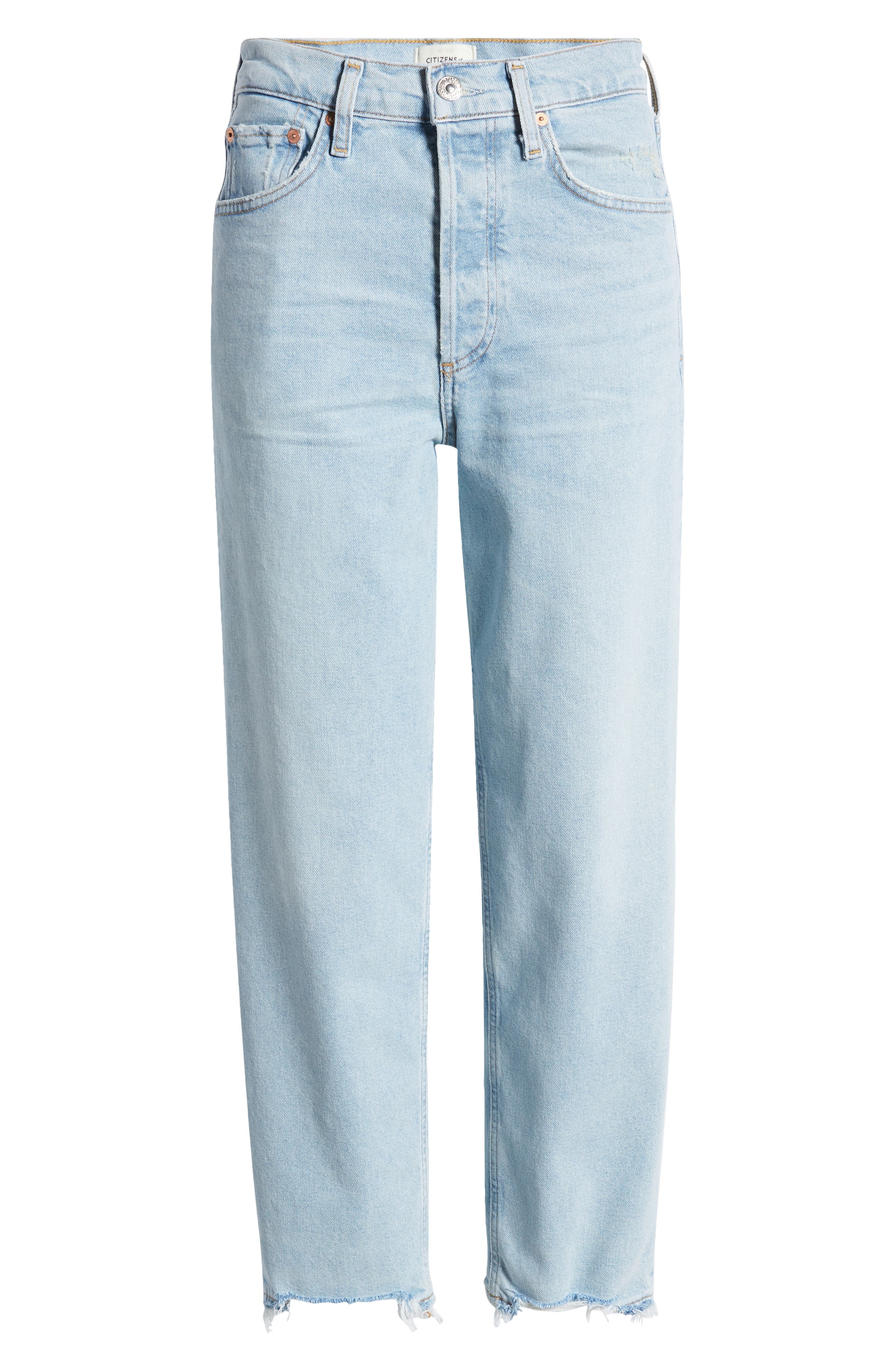 Citizens of Humanity Florence High Waist Wide Straight Leg Jeans in Sunbleach