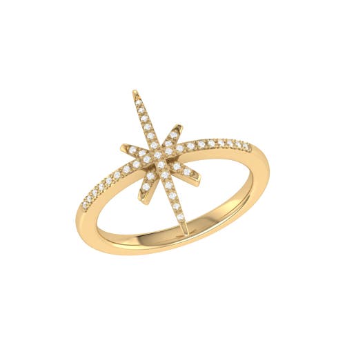 Shop Luvmyjewelry Twinkle Star Sterling Silver Diamond Ring In 14kt Gold Vermeil On Sterling